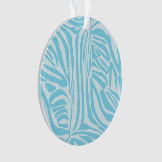 Blue Zebra Pattern Ornament (voorkant)