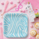 Blue Zebra Pattern Papieren Bordje (Feest)