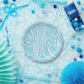 Blue Zebra Pattern Papieren Bordje (Feest)