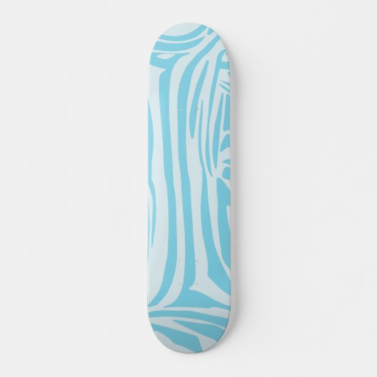 Blue Zebra Pattern Skateboard (Voorkant)