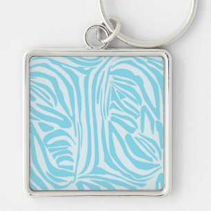 Blue Zebra Pattern Sleutelhanger