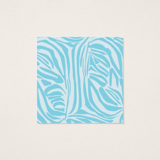 Blue Zebra Pattern Vierkante Visitekaartjes (Achterkant)