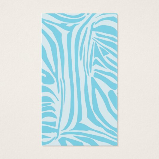 Blue Zebra Pattern Visitekaartje (Achterkant)
