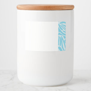 Blue Zebra Pattern Voedselcontainer Etiket