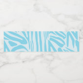Blue Zebra Pattern Waterfles Etiket (Enkel label)