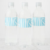 Blue Zebra Pattern Waterfles Etiket (Flessen)