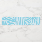 Blue Zebra Pattern Waterfles Etiket (Enkel label)