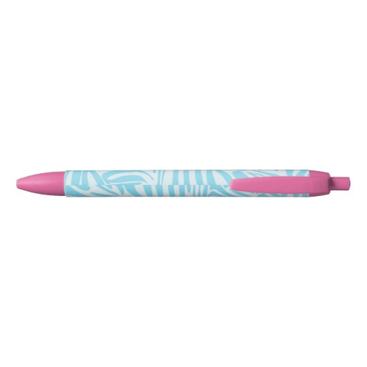 Blue Zebra Pattern Zwarte Inkt Pen (Achterkant)