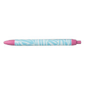 Blue Zebra Pattern Zwarte Inkt Pen (Voorkant)