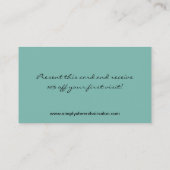 Blue Zebra Print Carte de visite salon de cheveux (Dos)