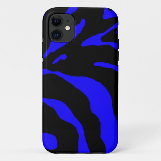 Blue Zebra Stripe Animal Print Case-Mate iPhone Case (Achterkant)
