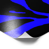 Blue Zebra Stripe Animal Print Foto Afdruk (Hoek)