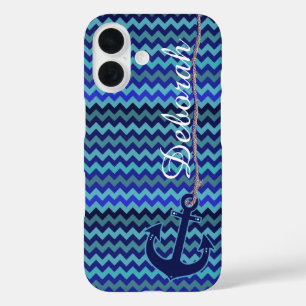 Blue zee Anker Gepersonaliseerd iPhone 16 Hoesje
