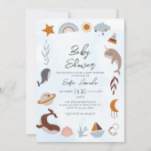 Blue Zee Boho Lijst Baby shower Kaart (Voorkant)