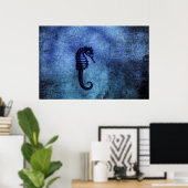 Blue Zee Dragon Poster (Thuiskantoor)