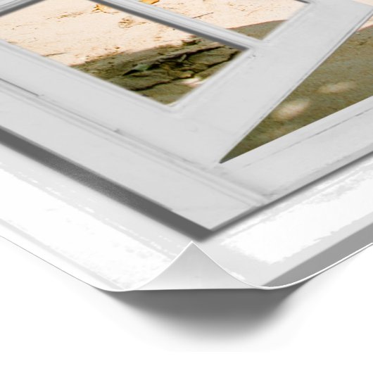 Blue Zee Ocean Uitzicht Fake Window Perfect Poster (Hoek)