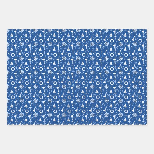 Blue Zee Pattern Inpakpapier Vel (Voorkant 2)