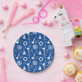 Blue Zee Pattern Papieren Bordje (Feest)