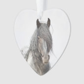 Blue Zeus Heart Wild Hoofbeats Ornament (voorkant)