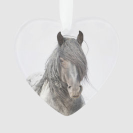 Blue Zeus Heart Wild Hoofbeats Ornament
