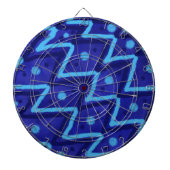 Blue Zig Zags Dots Funky Pattern Dartbord (Voorkant)