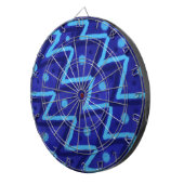 Blue Zig Zags Dots Funky Pattern  Dartbord (Voorkant Rechts)