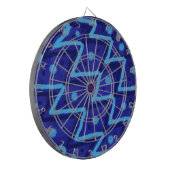 Blue Zig Zags Dots Funky Pattern  Dartbord (Voorkant Links)