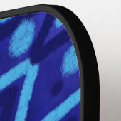 Blue Zig Zags Dots Funky Pattern  Pickleball Paddle (Links Detail)