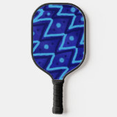Blue Zig Zags Dots Funky Pattern  Pickleball Paddle (Achterkant)