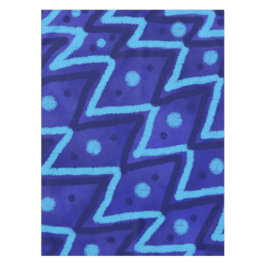 Blue Zig Zags Dots Funky Pattern Tafelkleed