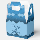 Blue Zigzag Monogram Bedankdoosjes (Geopend)