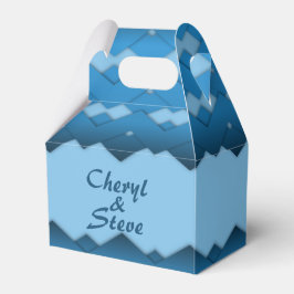 Blue Zigzag Monogram Bedankdoosjes