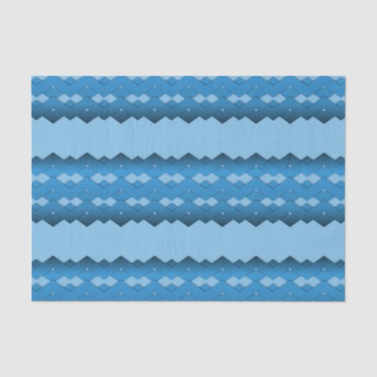 Blue Zigzag Tissuepapier (Voorkant)