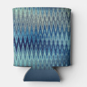 Blue Zigzag Wavy Pattern Blikjeskoeler (Achterkant)