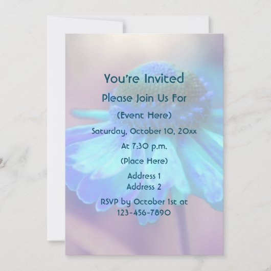 Blue Zinnia Flower   Kaart (Voorkant)