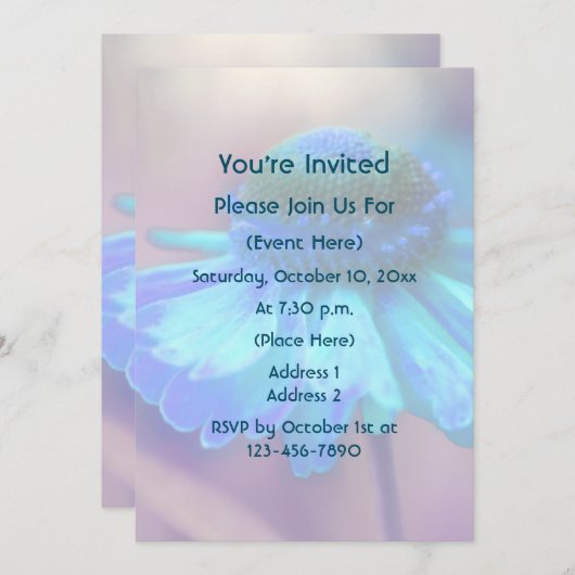 Blue Zinnia Flower   Kaart (Voorkant / Achterkant)