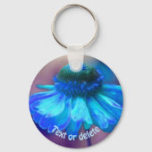 Blue Zinnia Flower Personalized Sleutelhanger (Achterkant)