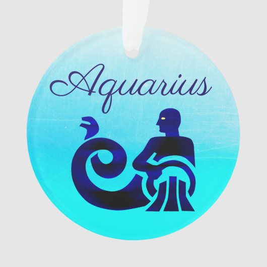 Blue Zodiac Sign Aquarius Paars Horoscope Ornament (voorkant)