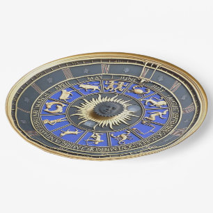 Blue Zodiac Wheel Papieren Bordje