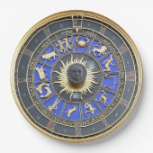 Blue Zodiac Wheel Papieren Bordje (Voorkant)
