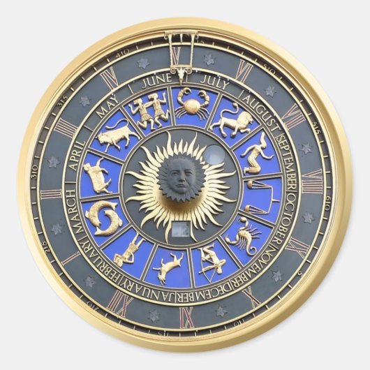 Blue Zodiac Wheel Sticker (Voorkant)
