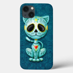 Blue Zombie Sugar Kitten iPhone 13 Hoesje