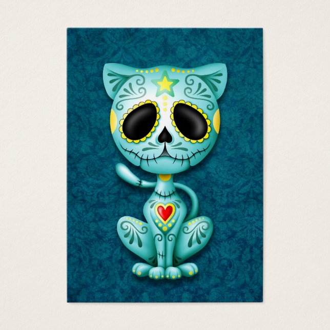 Blue Zombie Sugar Kitten Visitekaartjes (Voorkant)