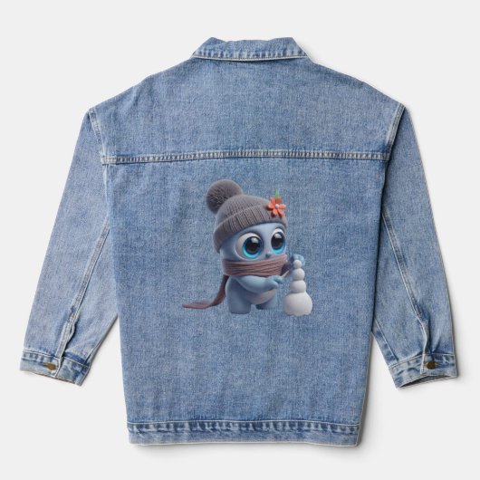 Blueaisik en de sneeuwman denim jacket (Achterkant)