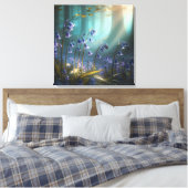 Bluebell Betovering: Bos Licht Ballet Canvas Afdruk (Insitu (Slaapkamer))