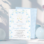 Bluebell Blue Spring Flower Baby Boy Shower Kaart