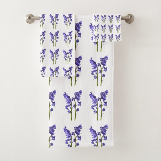 Bluebell Fabric Pattern. Bad Handdoek (Insitu)