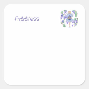 Bluebell Fairy Adres Vierkante Sticker