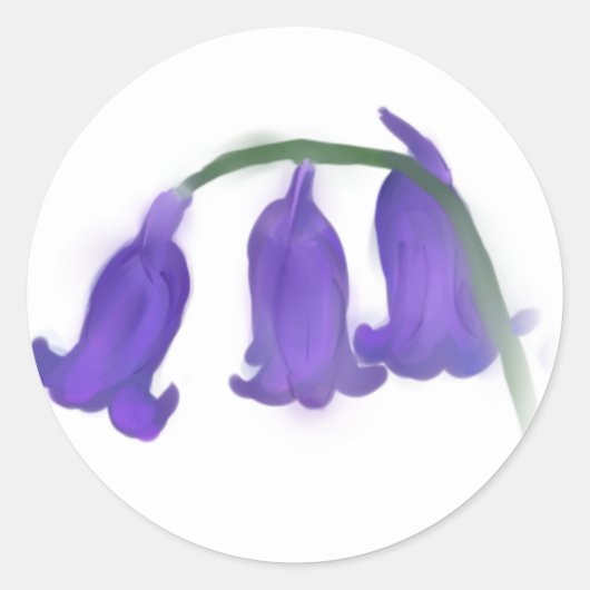 Bluebell Flower Ronde Sticker (Voorkant)