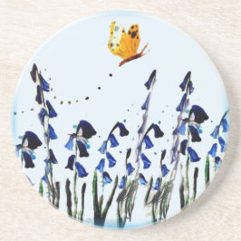 Bluebell Flowers Butterfly Floral Zandsteen Onderzetter